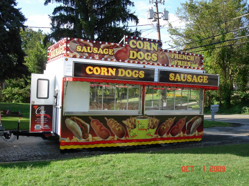 Restaurant 12" x 17" PVC Trailer,Stand CORN DOGS 2 Concession Sign 